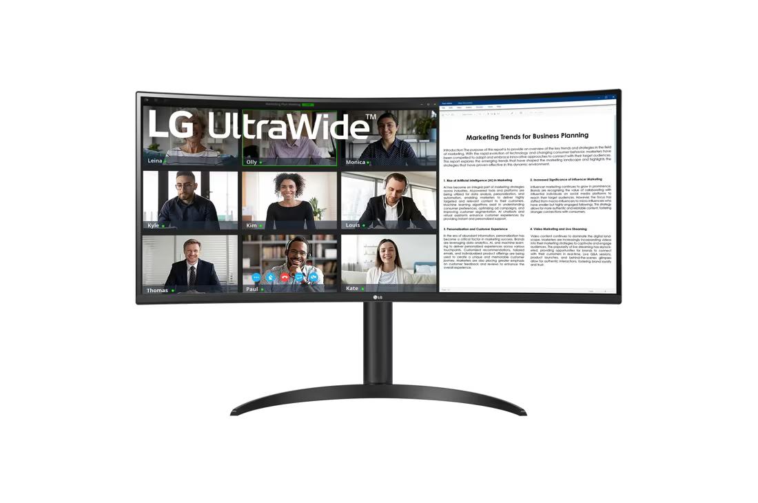 LG 34WR55QK-B ULTRAWIDE Curved Monitor - 34" WQHD (3440 x 1440), VA, Tilt, Height, Wall-Mount, HDMI, DP, USB Type-C, 300 nits, 100 Hz