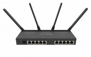 Mikrotik RB4011iGS+5HacQ2HnD-IN Wireless Router - Wireless for Home and Office, 10 x Gigabit Ethernet, PoE in and PoE out, Dual-Band support