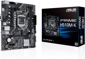 ASUS PRIME H510M-K Motherboard - Intel Socket LGA1200, H470, 2 x DIMM, VGA, HDMI,1 x M.2 slot, 128 Mb Flash ROM