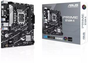 ASUS PRIME B760M-K D4 Motherboard - Intel Socket LGA1700, B760, 2 x DIMM, VGA, HDMI, 2 x M.2 slots, 128 Mb Flash ROM