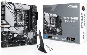 ASUS PRIME B760M-A WIFI Motherboard - Intel Socket LGA1700, B760, 4 x DIMM slots, DP, HDMI, 2 x M.2 slots, 128 Mb Flash ROM