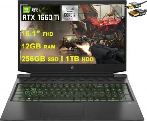 HP PAVILION 16-A0075CL Gaming Laptop - 10th Gen i7-10750H, 12GB, 1TB HDD + 256GB SSD, Nvidia GeForce GTX 1660 Ti MQ 6GB, 16.1" FHD