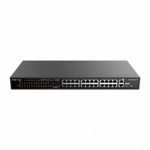 Ruijie (RG-ES126S-LP) Unmanaged Switch - 24 x 10/100 Base-X PoE+ Ports, 2 x Gigabit Ethernet Base-T Ports