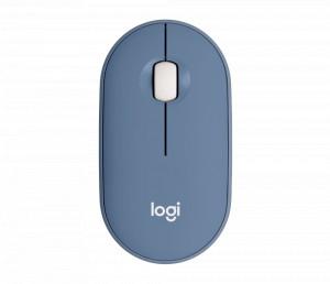 LOGITECH PEBBLE M350 Wired Mouse - High Precision Optical Tracking, 1000 DPI, 3 Button, Bluetooth Low Energy Technology (Blueberry)