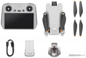 DJI Mini 3 Smart Controller Quadcopter Drone - RtF Camera, 3 Axis Gimbal, Light Grey