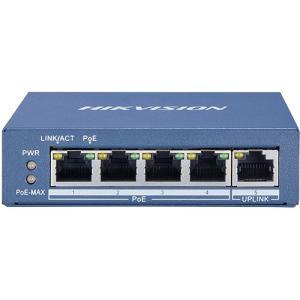 Hikvision DS-3E0505P-E Switch - 10 Gb/s switching Bandwidth, Throughput up to 7.44 Mpps, 60 W PoE Capability, 5 x RJ45