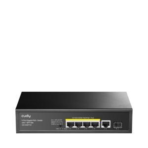 Cudy GS1005PTS1 Switch - 12 Gbps Switching Capacity, Throughput up to 8.928 Mpps, 5 x RJ45 Ports, 1 x SFP