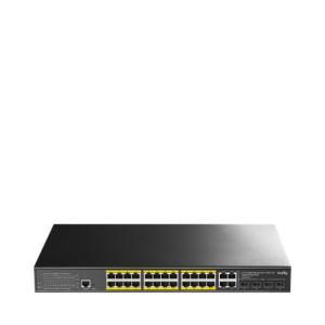 Cudy GS2028PS4 Switch - 56 Gbit/s Switching Capacity, Throughput up to 41.66 Mpps, 24 x RJ45 Ports