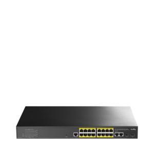 Cudy GS2018PS2 Managed Switch - 40 Gbit/s Switching Capacity, Throughput up to 19.76 Mpps, 16 x Gigabit RJ45 Ports, 2 x SFP slots, 2 x Uplink ports