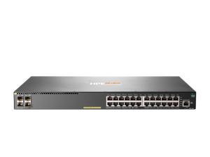 HPE Aruba 2930F Manageable Switch - 128 Gbps Switching Capacity, Throughput up to 95.2 Mpps, 370W PoE Capability, 24 x PoE+ RJ45, 4 x SFP+ uplink