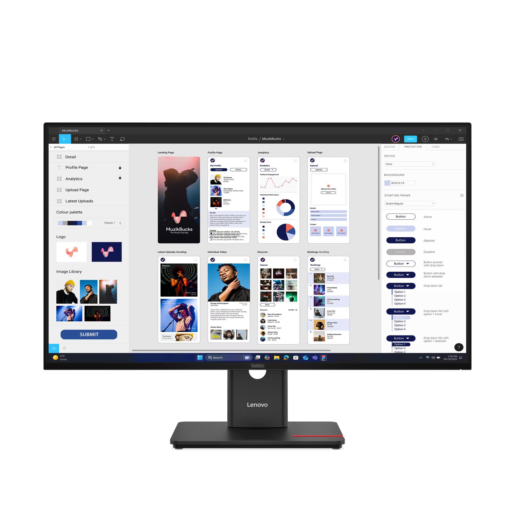 LENOVO THINKVISION T32UD-40 Monitor - 32" UHD (3840 x 2160), IPS, Tilt, Swivel, Pivot, Height, HDMI, DP , USB-C, 350nits, 48Hz - 60Hz