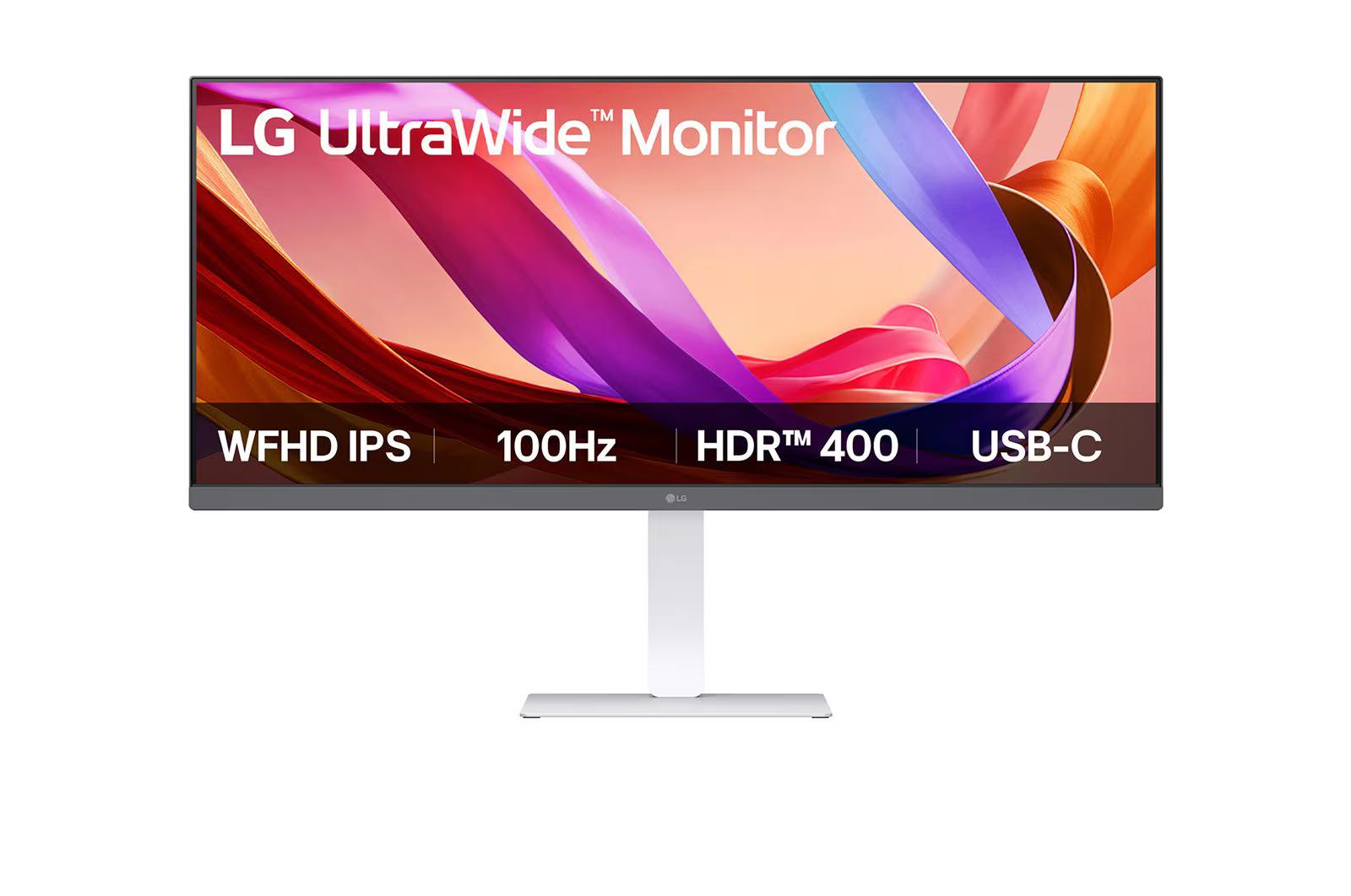 LG 34U530A-W ULTRAWIDE Curved Monitor - 34" WFHD (2560 x 1080), IPS, Tilt, Pivot, Height, HDMI, DP, USB-C, 400 nits, 100Hz