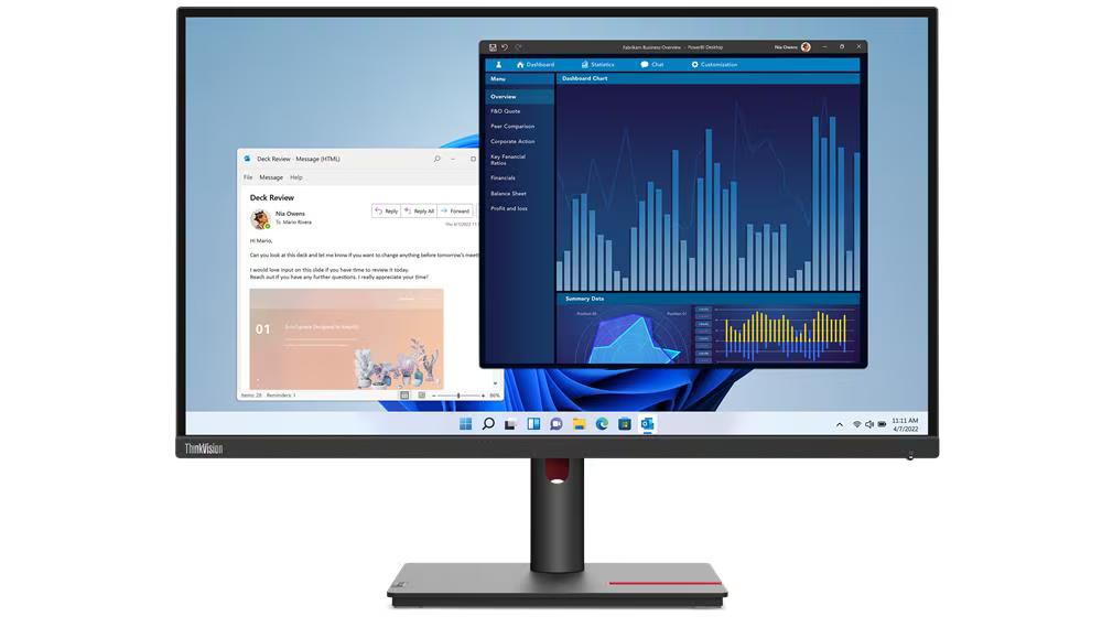 LENOVO THINKVISION T27P-30 Monitor - 27" UHD (3840 x 2160), IPS, Tilt, Swivel, Pivot, Height, HDMI, DP, 350nits, 60Hz