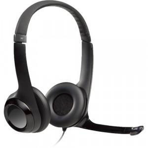 Logitech USB Headset H390 Wired Headset | Bi-directional, noise-canceling mic, black