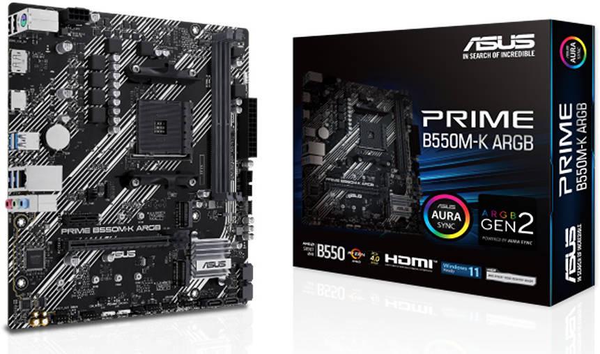 ASUS PRIME B550M-K ARGB Motherboard AMD Socket AM4, AMD B550,