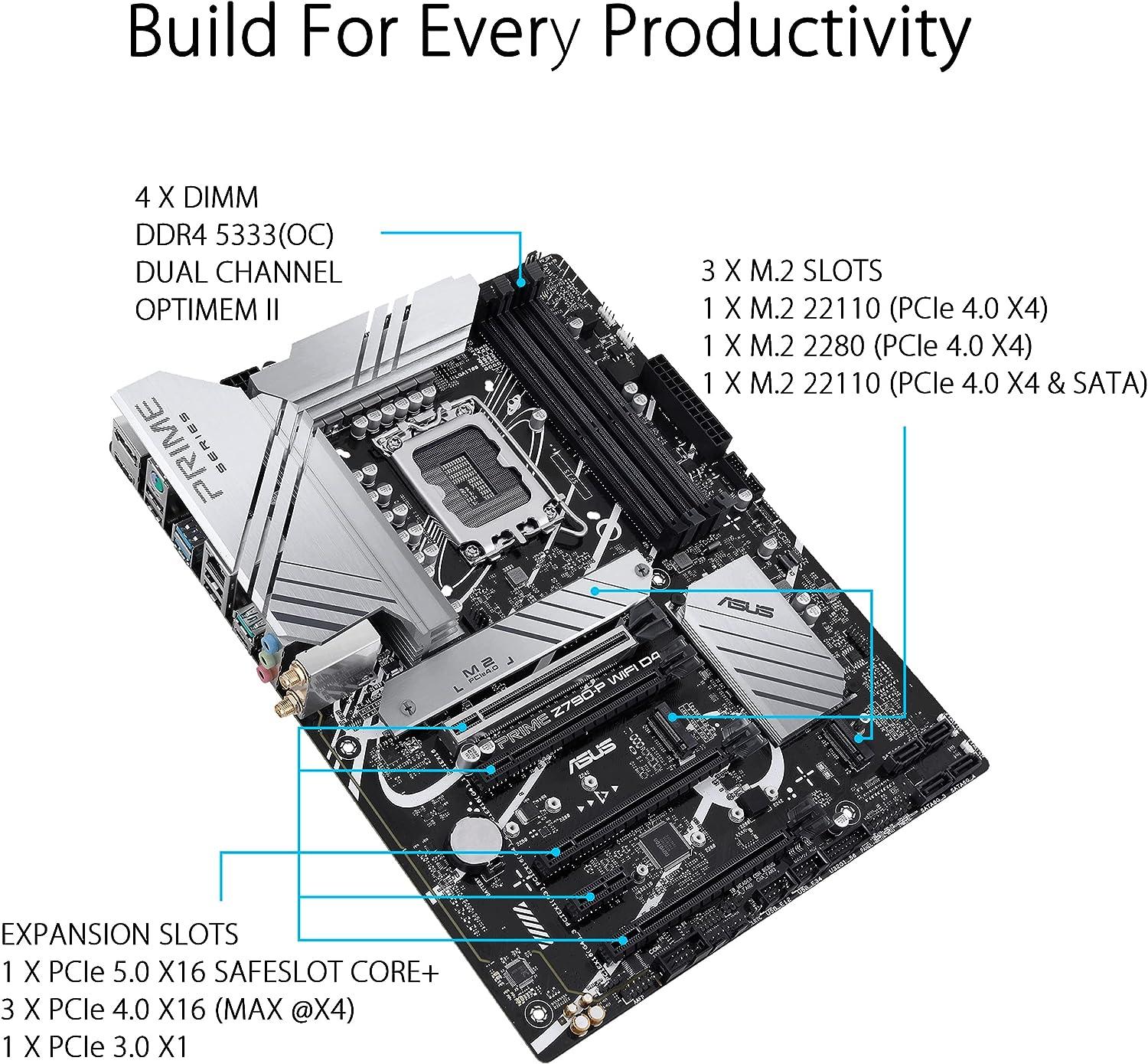 Z790 Intel Cpu Pcie Support ASUS PRIME Z790-P Motherboard Intel