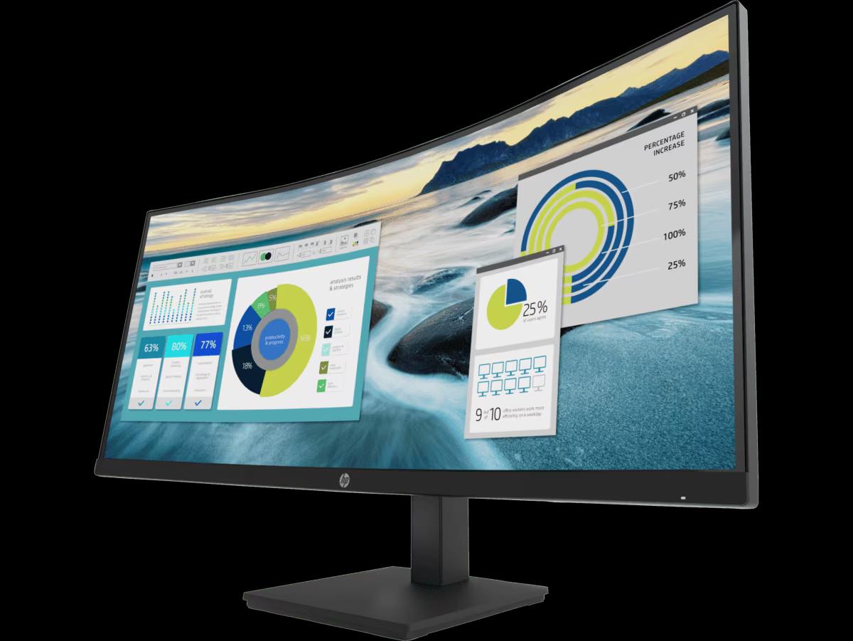 HP P34HC G4 Curved Monitor - 34" WQHD (3440 x 1440), VA, DP, HDMI, USB-C, 250 nits, 60 Hz