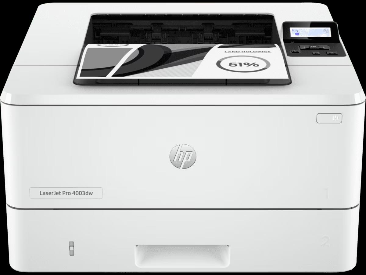 HP LaserJet Pro 4003DW Printer - Wireless, A4, Print, 41 ppm, 600 x 600 dpi Resolution, 80,000 Pages Duty Cycle