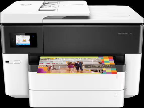 HP OfficeJet Pro 7740 Printer | Wireless, A4, Print Copy Scan Fax, 21 ppm, 1200 x 1200 rendered dpi Resolution, 30,000 Pages Duty Cycle, Black and Color
