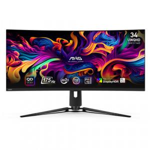 MSI MAG 341CQP Gaming Curved Monitor - 34 UWQHD (3440 x 1440), QD-OLED, HDMI, DP, 1000 nits, 175 Hz