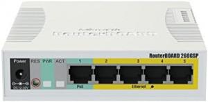 MikroTik RB260GSP (CSS106-1G-4P-1S) switch - 5 x Gigabit Ethernet ports, 1 x SFP port