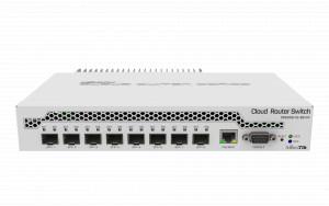 Mikrotik (CRS309-1G-8S+IN) Switch - 1 x Gigabit Ethernet port, 8 x SFP+ ports, RS232, PoE-in