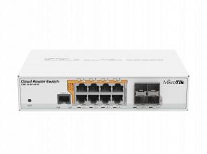 MikroTik (CRS112-8P-4S-IN) Switch - 8 x Gigabit Ethernet ports, 8 x 1G Ethernet ports with PoE-out, 4 x SFP ports, RJ45