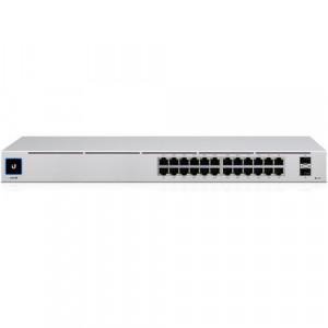 Ubiquiti UniFi (USW-24-POE) Switch - 8 x Gigabit Ethernet Ports RJ45, 16 x Gigabit Ethernet Ports RJ45 WAN PoE+ (30 W, 802.3at), 2 x SFP Gigabit Ethernet WAN