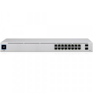 Ubiquiti UniFi (USW-16-POE) Switch - 8 x Gigabit Ethernet Ports RJ45, 8 x Gigabit Ethernet WAN PoE+ (30 W, 802.3at), 2 x SFP Gigabit Ethernet WAN