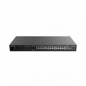 Ruijie (RG-ES126S-P V2) Unmanaged Switch - 24 x 10/100 Base-X PoE+ ports, 2 x Gigabit Ethernet Base-T ports