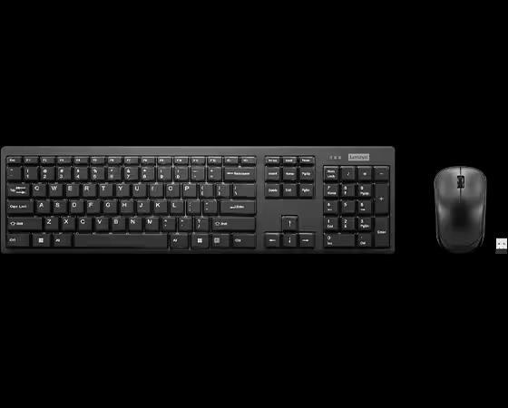 LENOVO 100 USB-A Wireless Combo Keyboard and Mouse - Deep Profile, 1000 DPI, 3 Button, 10 million keystrokes, 2.4G Wireless Connection