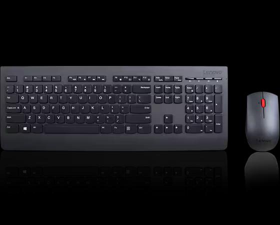 LENOVO Professional Wireless Keyboard and Mouse Combo - Invisible Laser, 1600 DPI, 3 Button, 10 million keystrokes, 2.4 GHz Wireless via Nano USB