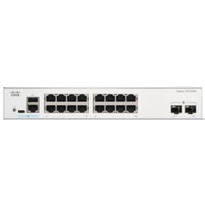 CISCO Catalyst C1200 Managed Switch - 36 Gbps Switching Capacity, Throughput up to 26.78 Mpps, 16 x RJ45, 2 x SFP