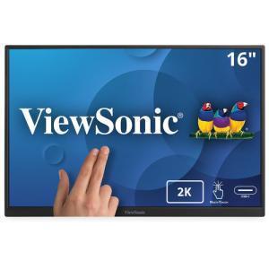 VIEWSONIC TD1656-2K Portable Monitor - 16" WQXGA (2560 x 1600), IPS, Height, Tilt, Pivot, USB-C, 330nits, 60Hz, Multi-Touch