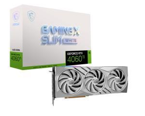 MSI GeForce RTX 4060 Ti GAMING X SLIM WHITE 16G Graphics Card - 16GB GDDR6 128-bit, 4352 Units, up to 2685 MHz