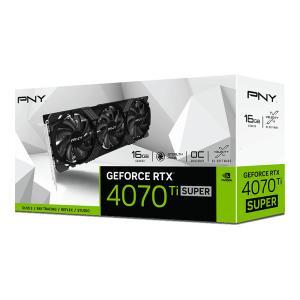PNY GeForce RTX 4070 Ti SUPER VERTO Overclocked Triple Fan DLSS 3 Graphics Card - 16GB GDDR6X 256-bit, 8448 Units, up to 2625 MHz