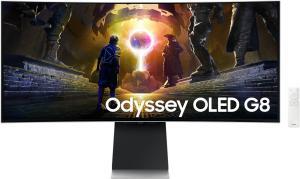 SAMSUNG G855D ODYSSEY G8 Smart Gaming Monitor - 34" UWQHD (3440 x 1440), OLED, Height, Bowing, Pivot, Wall Mount, 250nits, 175Hz
