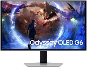SAMSUNG ODYSSEY G6 G60SD Gaming Monitor - 27" QHD (2560 x 1440), OLED, HDMI, Height, Tilt, Swivel, Pivot, Wall Mount, HDMI, DP, USB-C, 250nits, Max 360Hz