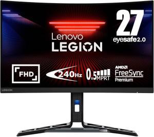 LENOVO LEGION R27FC-30 Gaming Curved Monitor - 27" FHD (1920 x 1080), VA Height, Swivel, Pivot, Wall Mounting, HDMI, DP, 350 nits, 280Hz