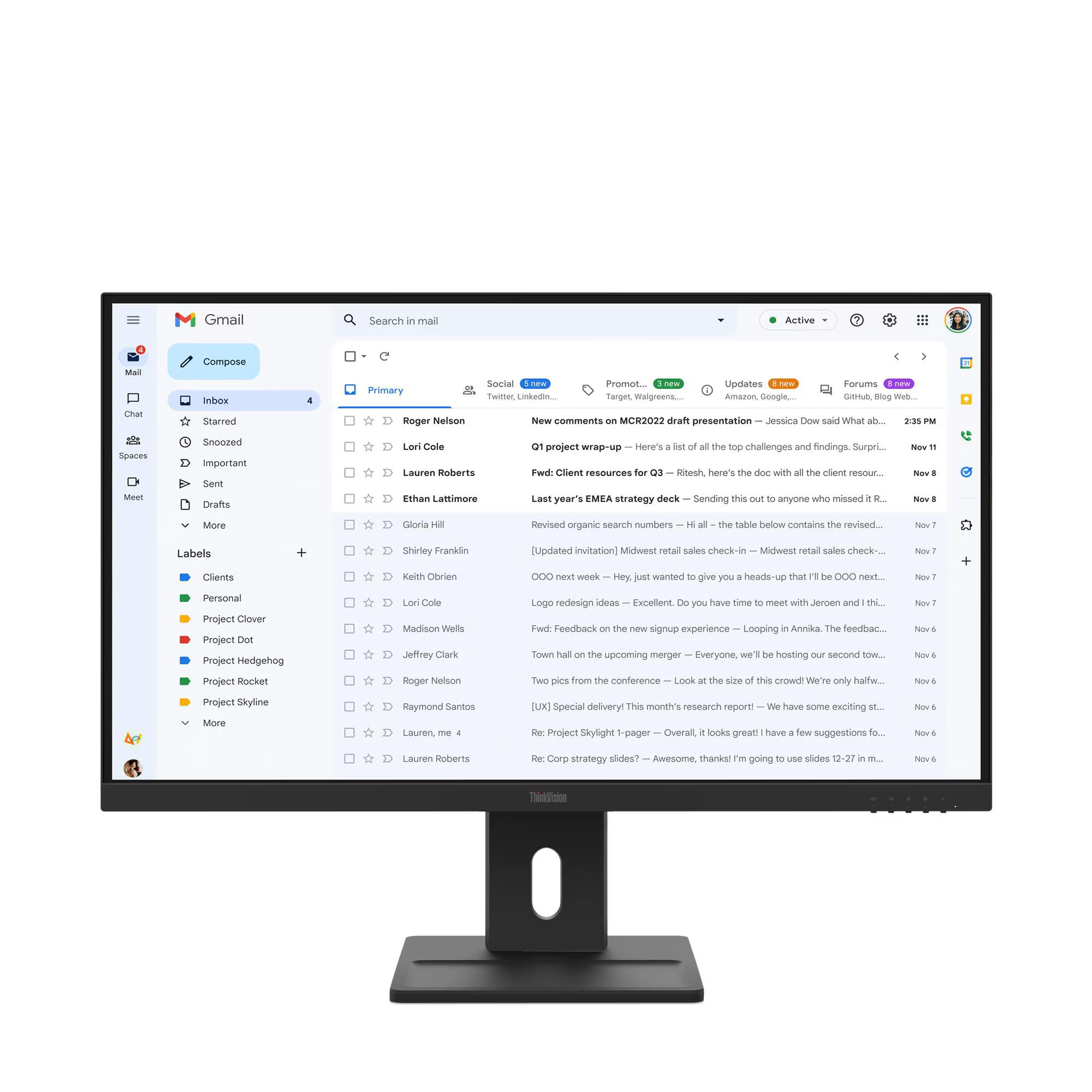 LENOVO THINKVISION E27-40 Monitor - 27" FHD (1920 x 1080), IPS, Tilt, Swivel, Pivot, Height, HDMI, DP, VGA, 300nits, 100Hz