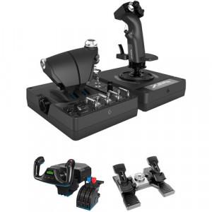 Logitech G Flight Yoke System Kit - Flight Rudder Pedals, X56 H.O.T.A.S RGB Throttle, Stick Simulation Controller