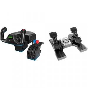 Logitech Gaming Controllers - G Flight Yoke System Kit, Flight Rudder Pedals