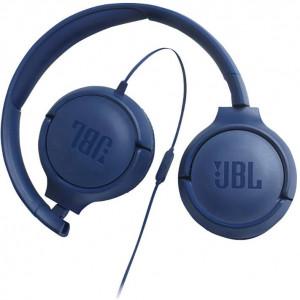 JBL Tune 500 Wired On-Ear Headphones - 3.5 mm Jack, Pure Bass, Blue