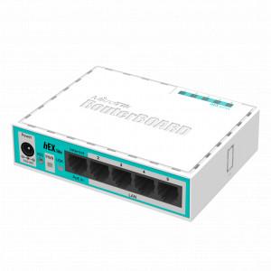 Mikrotik hEX lite (RB750r2) Wired Router - Wired For Home and Office, 5 x Fast Ethernet Port, PoE-in