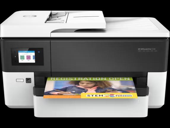 HP OfficeJet Pro Wide Format 7720 Printer - Wireless, A4, Print Copy Scan Fax, 22 ppm, 1200 x 1200 rendered dpi Resolution, 30,000 Pages Duty Cycle, Black and Color