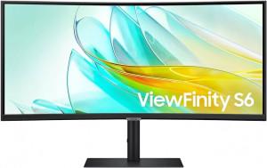 SAMSUNG VIEWFINITY S6 S65UC LS34C650UAMXUE Curved Monitor - 34" UWQHD (3440 x 1440), VA, HDMI, DP, 350 nits, Max 100Hz