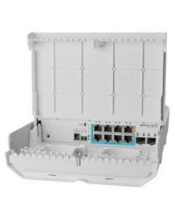 Mikrotik netPower Lite 7R (CSS610-1Gi-7R-2S+OUT) Switch - 8 x Gigabit Ethernet ports, 7 x 1G Ethernet ports with Reverse PoE (PoE-in), 1 x 1G Ethernet ports with PoE-out, 2 x SFP+ ports