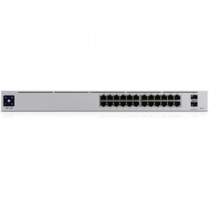 Ubiquiti (USW-PRO-24-POE) UniFi Pro Switch - 16 x Gigabit Ethernet Ports RJ45 WAN PoE+ (30 W, 802.3at), 8 x Gigabit Ethernet Ports RJ45 WAN PoE+ (30 W, 802.3at), 2 x SFP+ Ports 10 GbE WAN