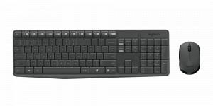 LOGITECH MK235 Wireless Keyboard and Mouse - Smooth Optical tracking, Scissor Switch Keys, 5 million keystrokes, 3 Button, 60 ml liquid spillage (Arabic Keyboard)