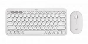 LOGITECH Pebble 2 Combo Wireless Keyboard and Mouse - High Precision Optical Tracking, 400-4000 DPI, 1 Button, Bluetooth low energy technology (White)